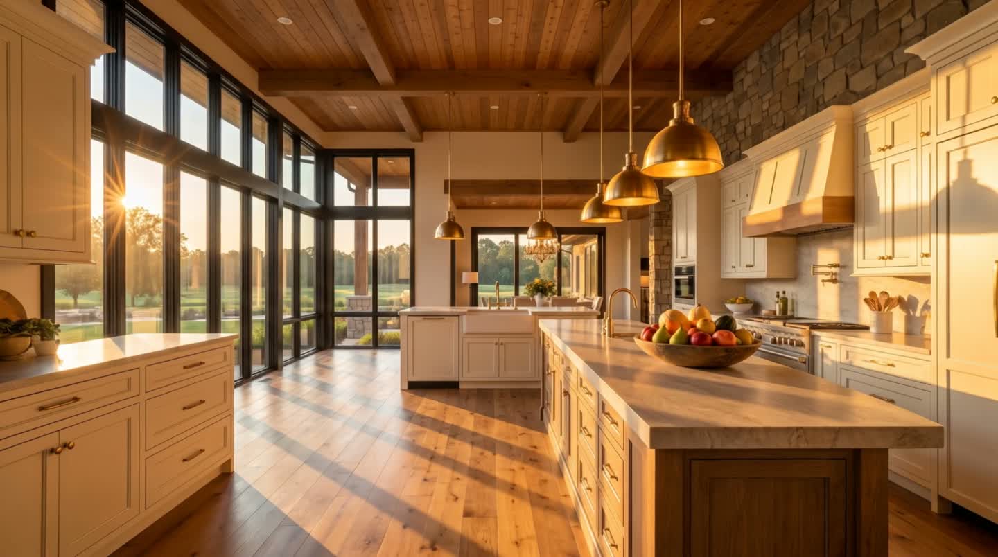 Kitchen in golden hour light