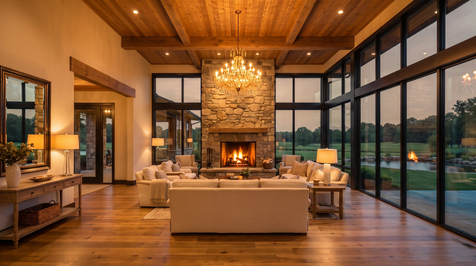 The great room graded Warm Residential: golden light and soft warmth